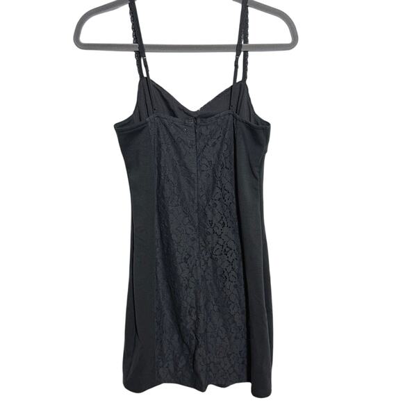 AE American Eagle Outfitters Y2K Gray Lace Overlay Bodycon Mini Dress Sz 10 - Picture 3 of 7
